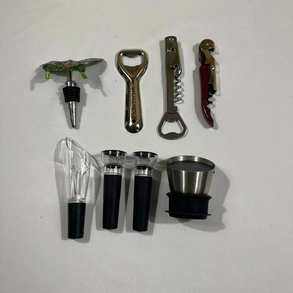 Mixed Barware Set Silver Heineken Opener Butterfly Stopper Wine Tools